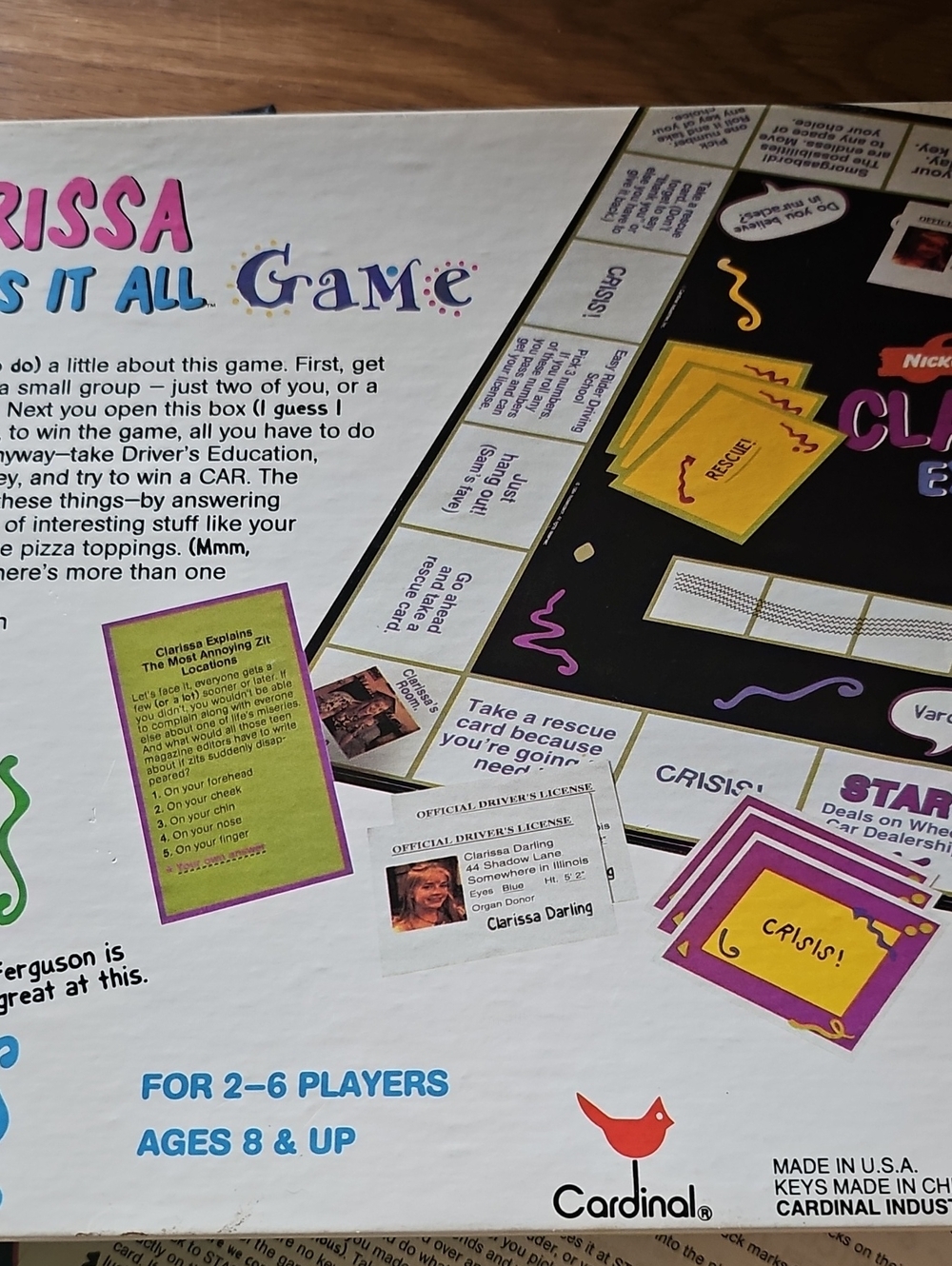 Vintage 1994 Clarissa Explains It All Board Game Nickelodeon Complete - Picture 12 of 14
